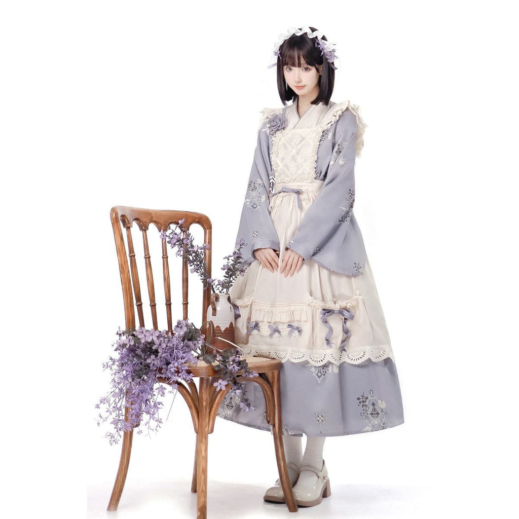 Lavender Retro-Style Apron Dress