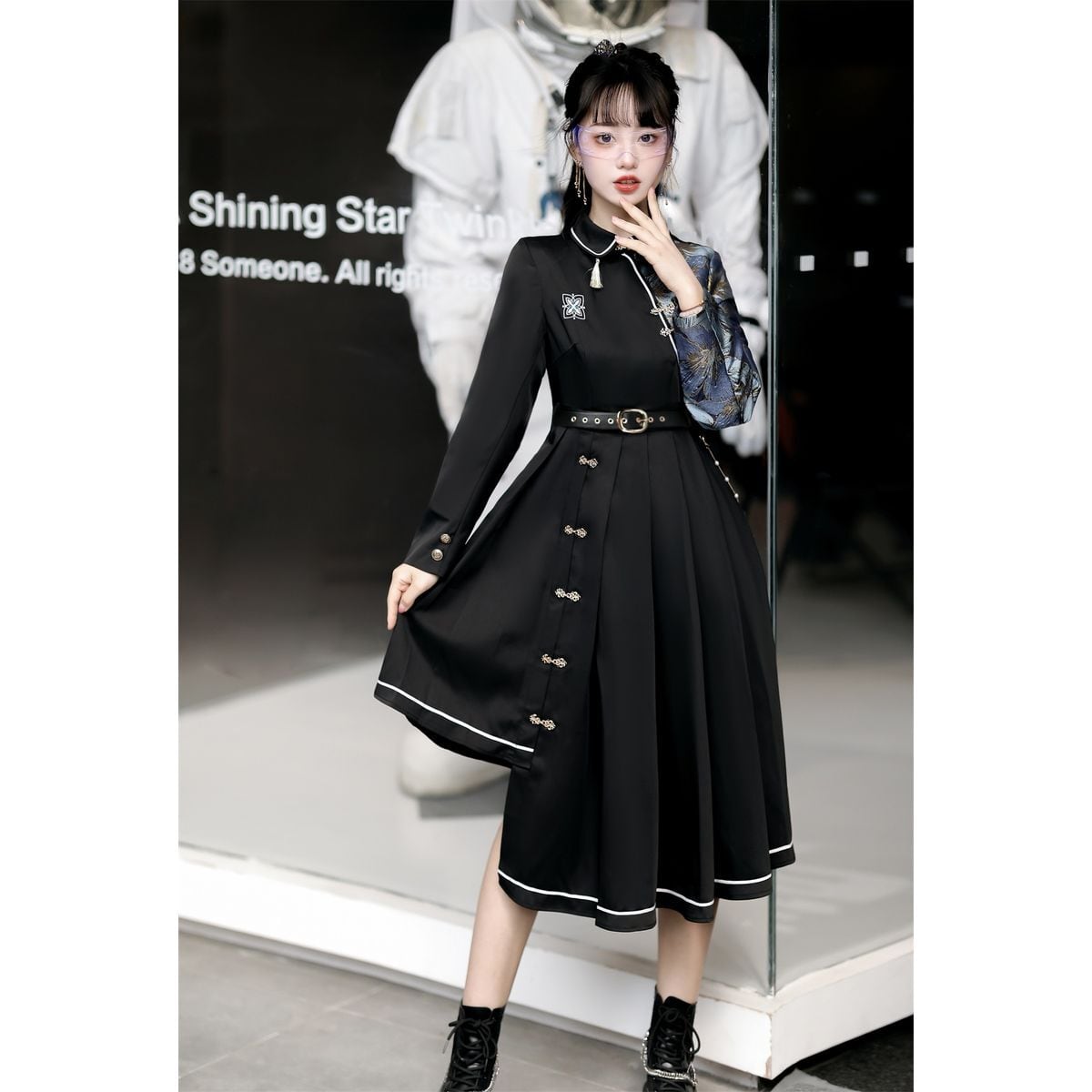 Stylish Asymmetrical Oriental Dress