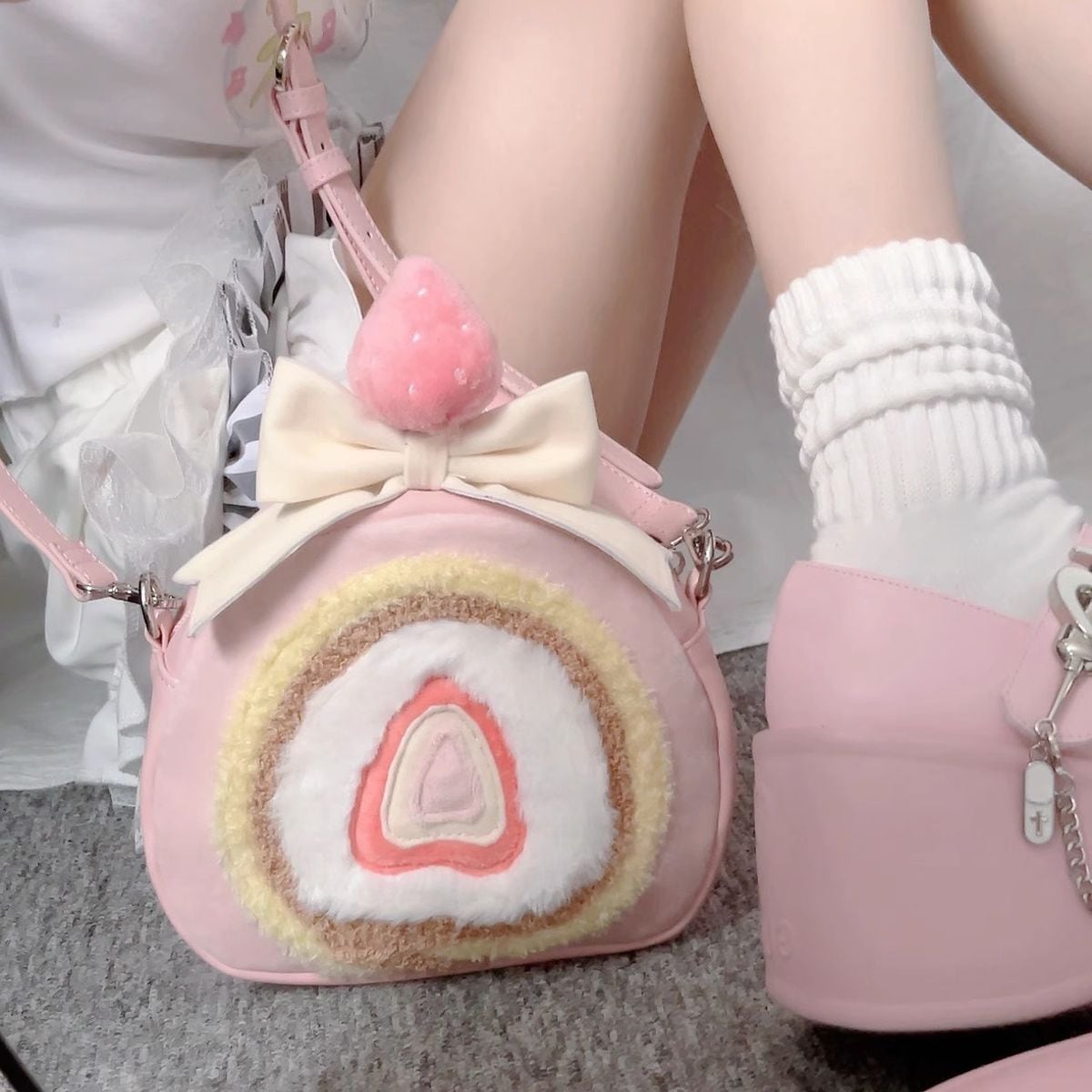 Strawberry Roll Cake Backpack