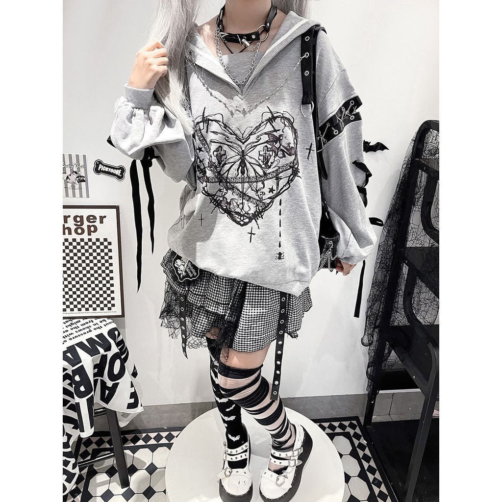 Y2K Subculture Chain Belt Top Set