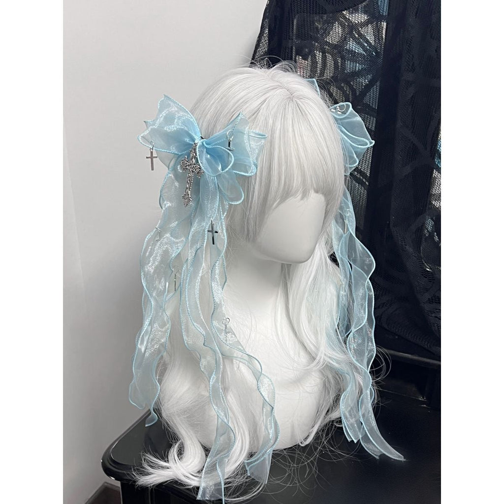 Cross Frill Ribbon Hair Accessory