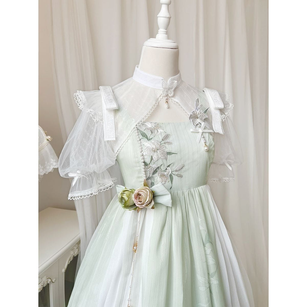 Charming Floral Lace Dress Ensemble