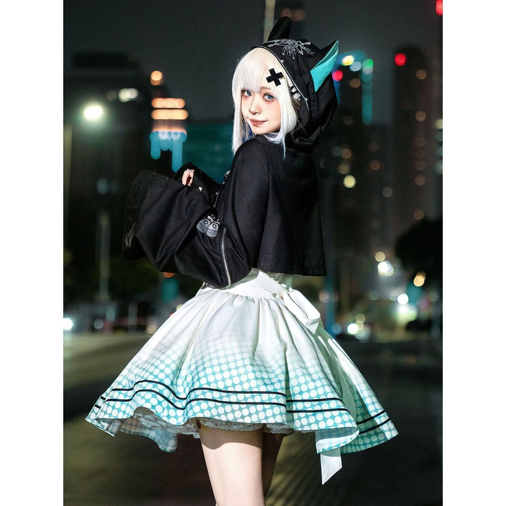 Cyberpunk Cat Ear Skirt Set