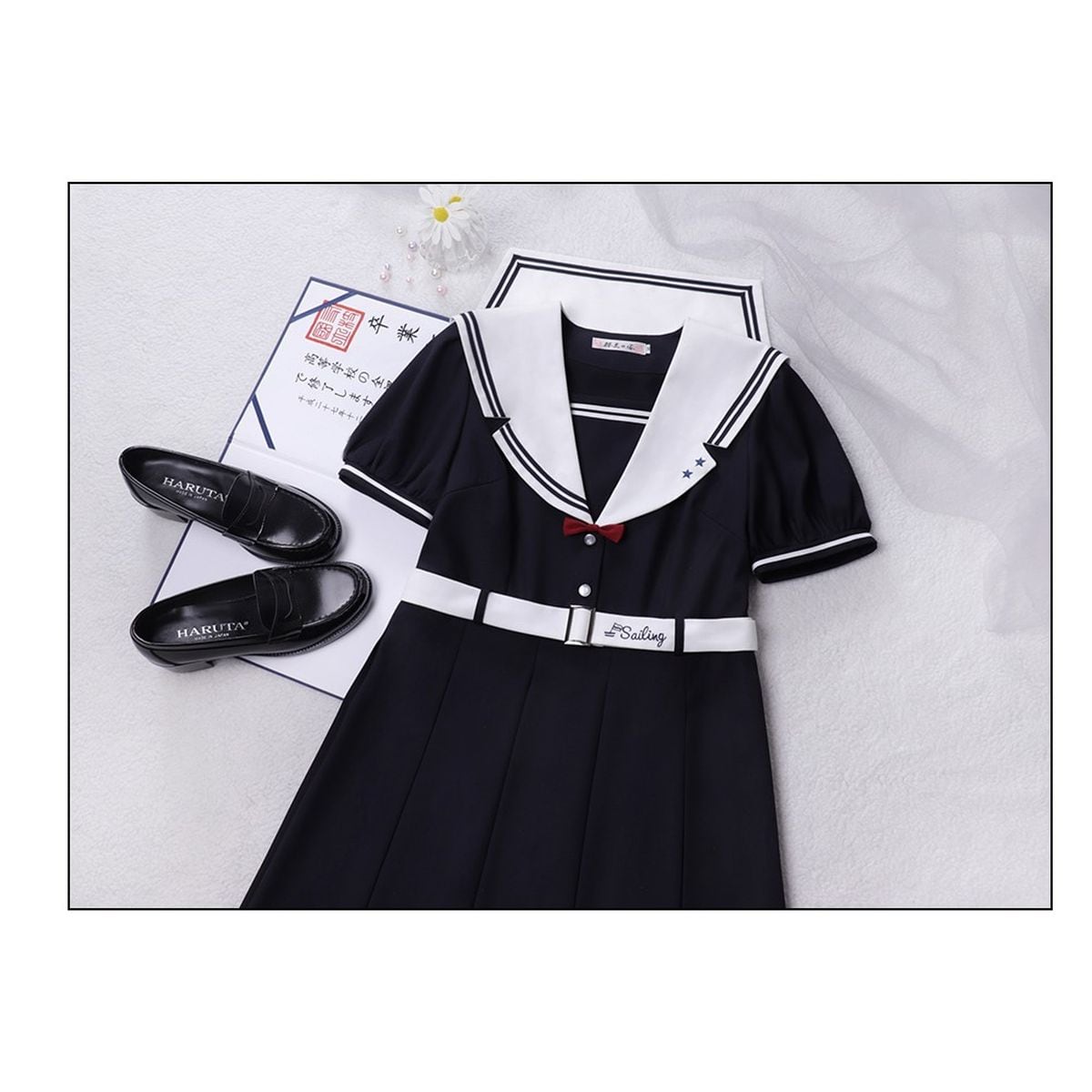 Cute Short Sleeve Sailor Outfit