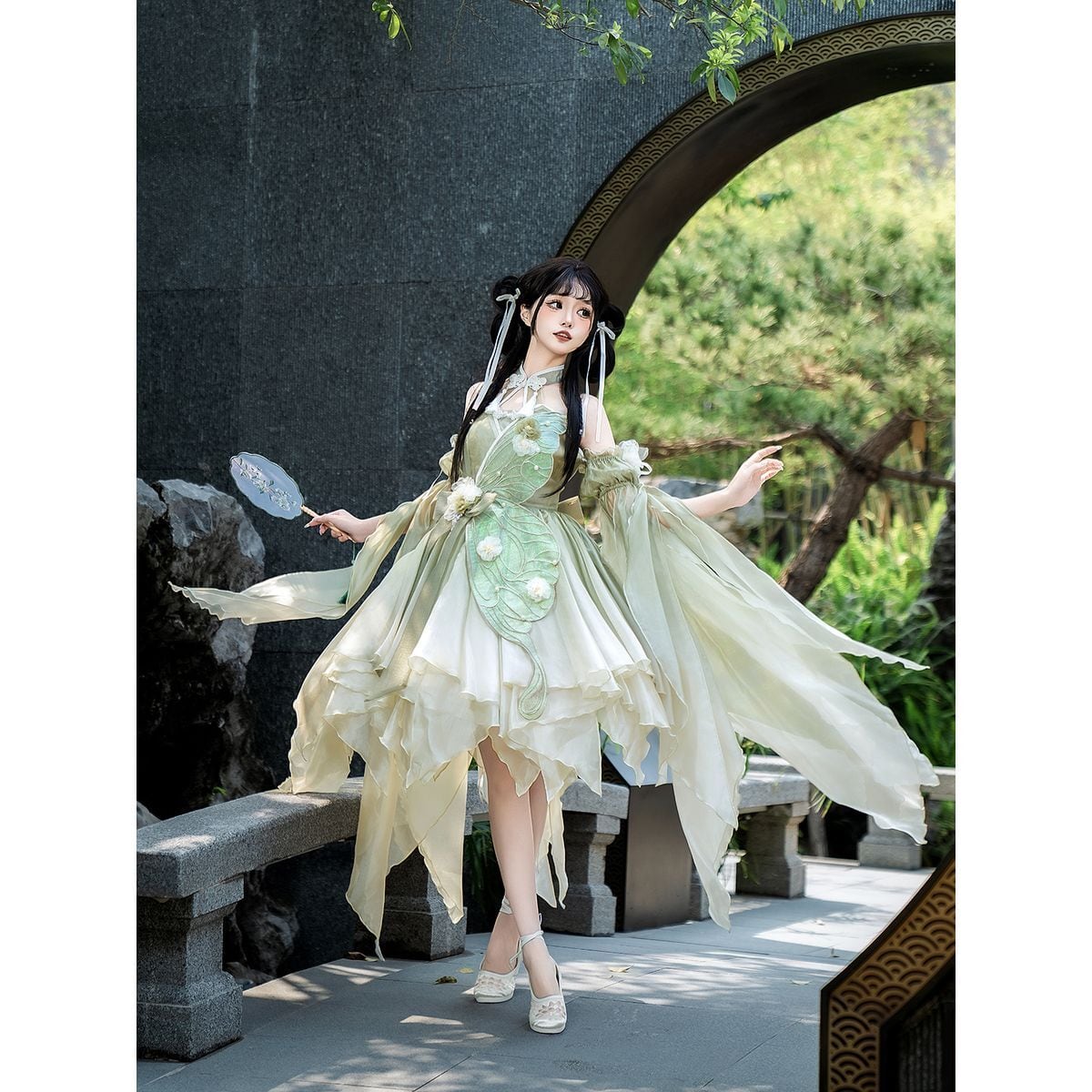 Butterfly Embroidered Chinese Dress Set