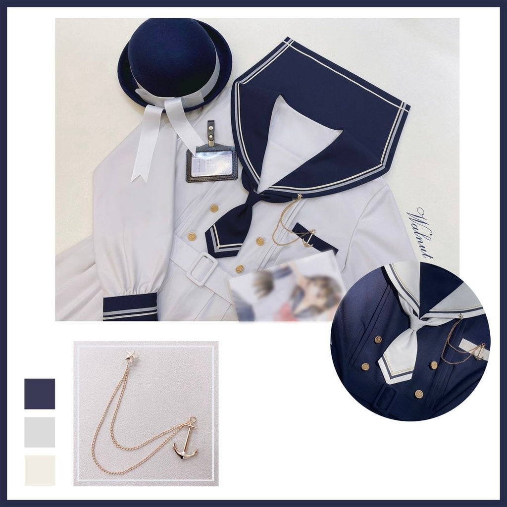 Elegant Sailor Collar Dress
