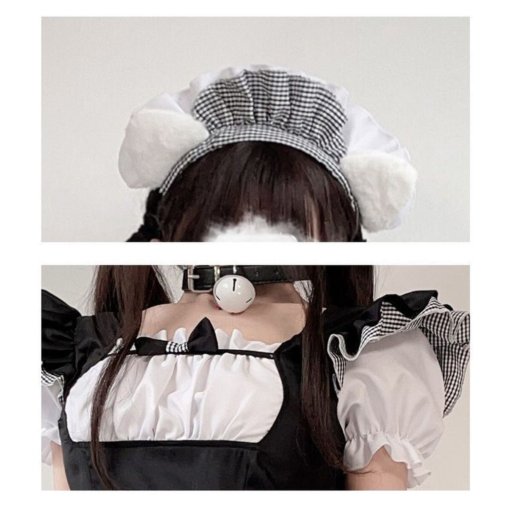 Cat Maid Set with Choker and Pannier
