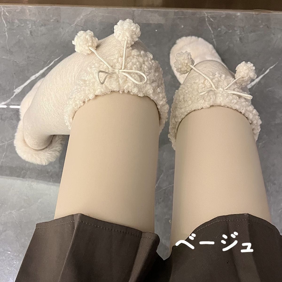 Fluffy Boa Over-the-Knee Socks