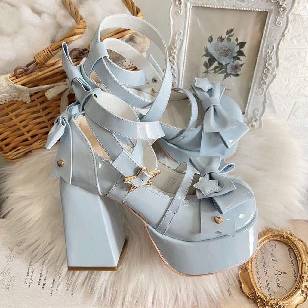 Front Bow Star-Strap Lolita Shoes