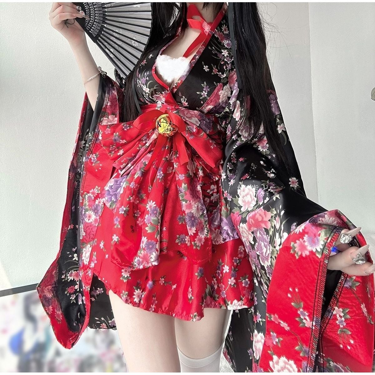 Kawaii Mini Skirt Kimono Set
