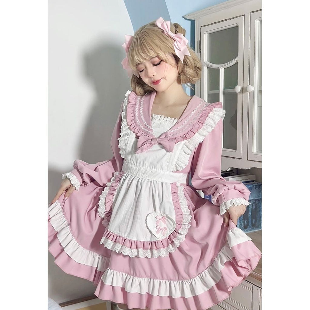 Sailor Collar Frill Maid Dress