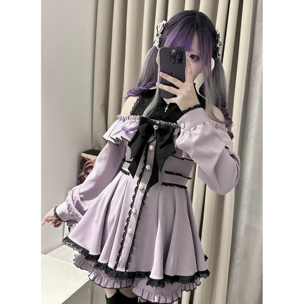 Jirai-kei Open Shoulder Dress