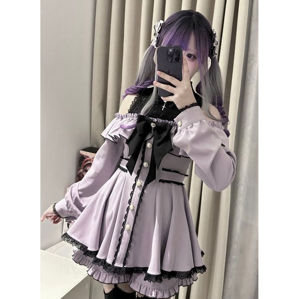 Jirai-kei Open Shoulder Dress