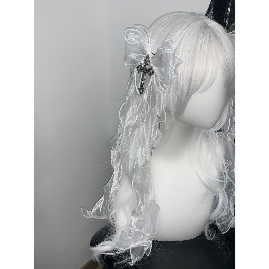 Cross Frill Ribbon Hair Accessory
