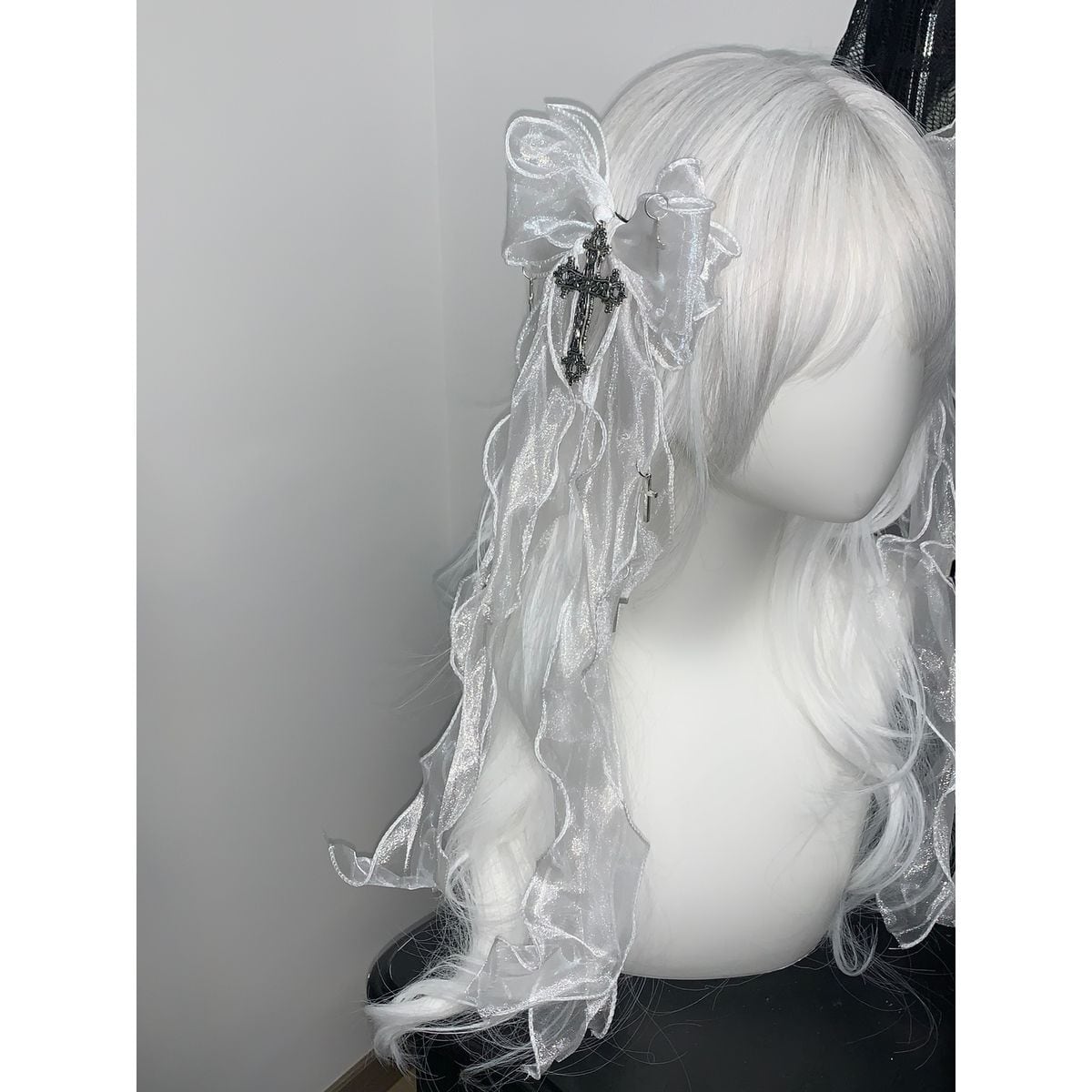 Cross Frill Ribbon Hair Accessory
