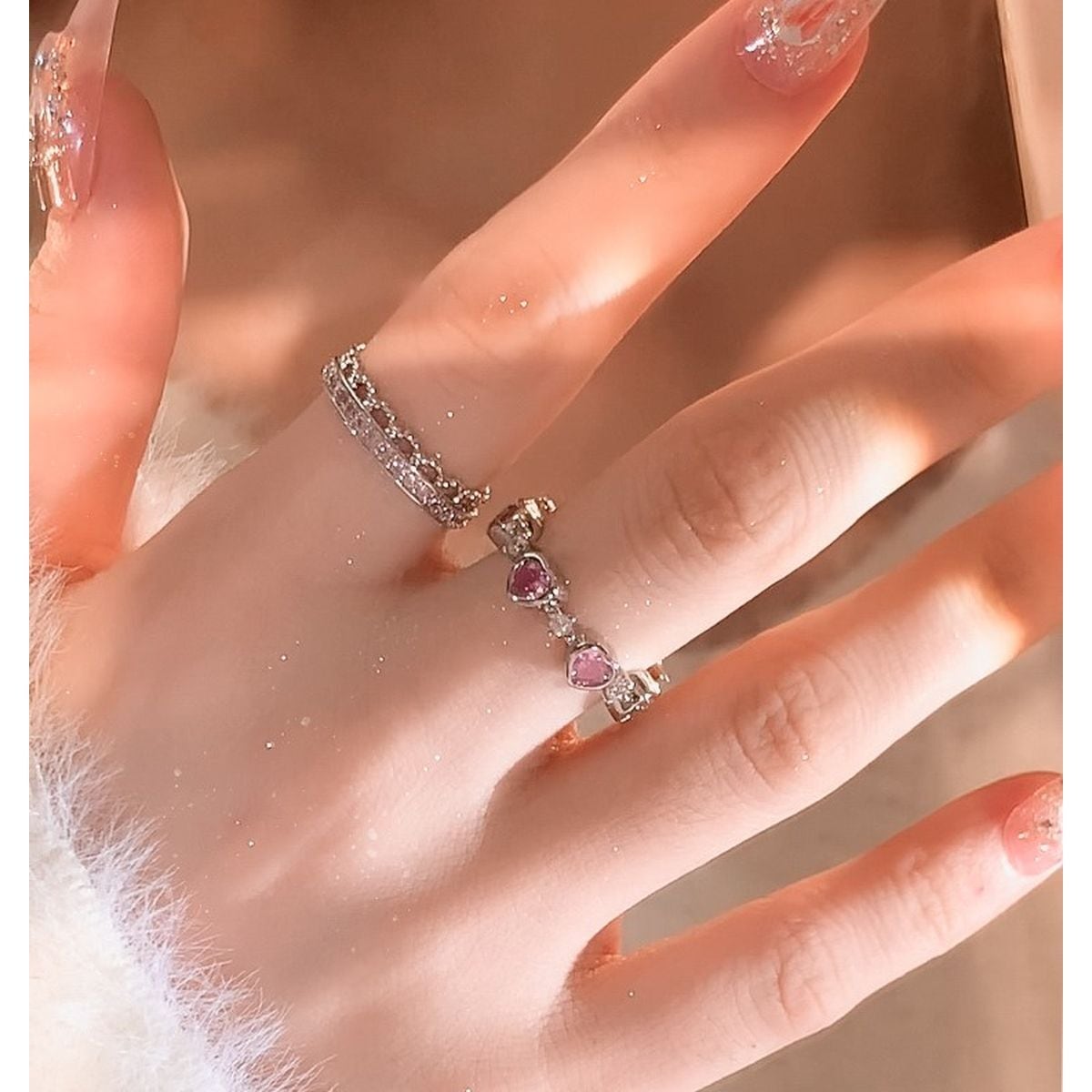 Kawaii Heart Charm Ring