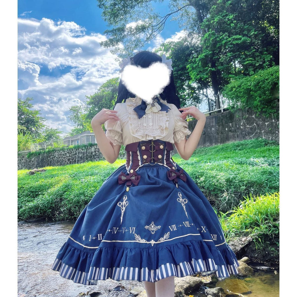 Steampunk Frilled Lace-Up Short Dress