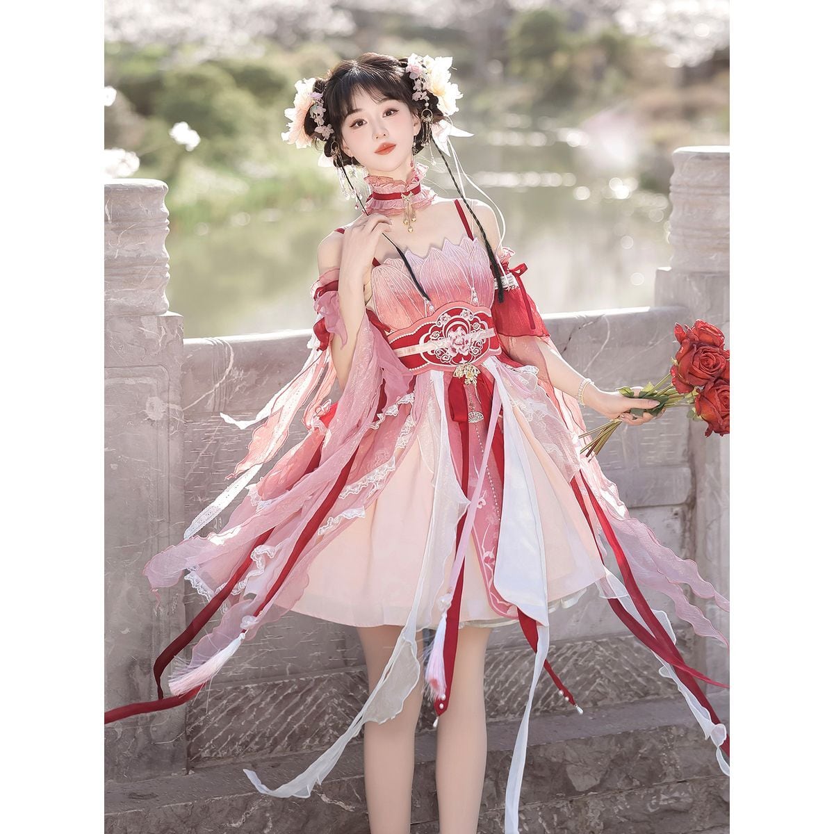 Elegant Frill Lolita Dress Ensemble