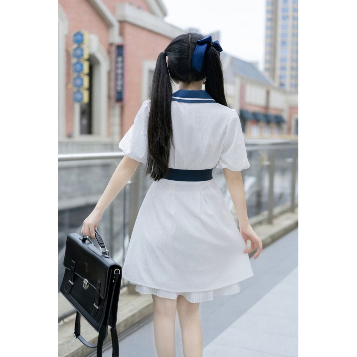 White Sailor Collar Dress