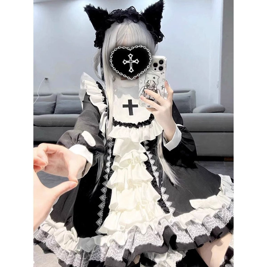 Dark Aesthetic Cross Gothic Dress