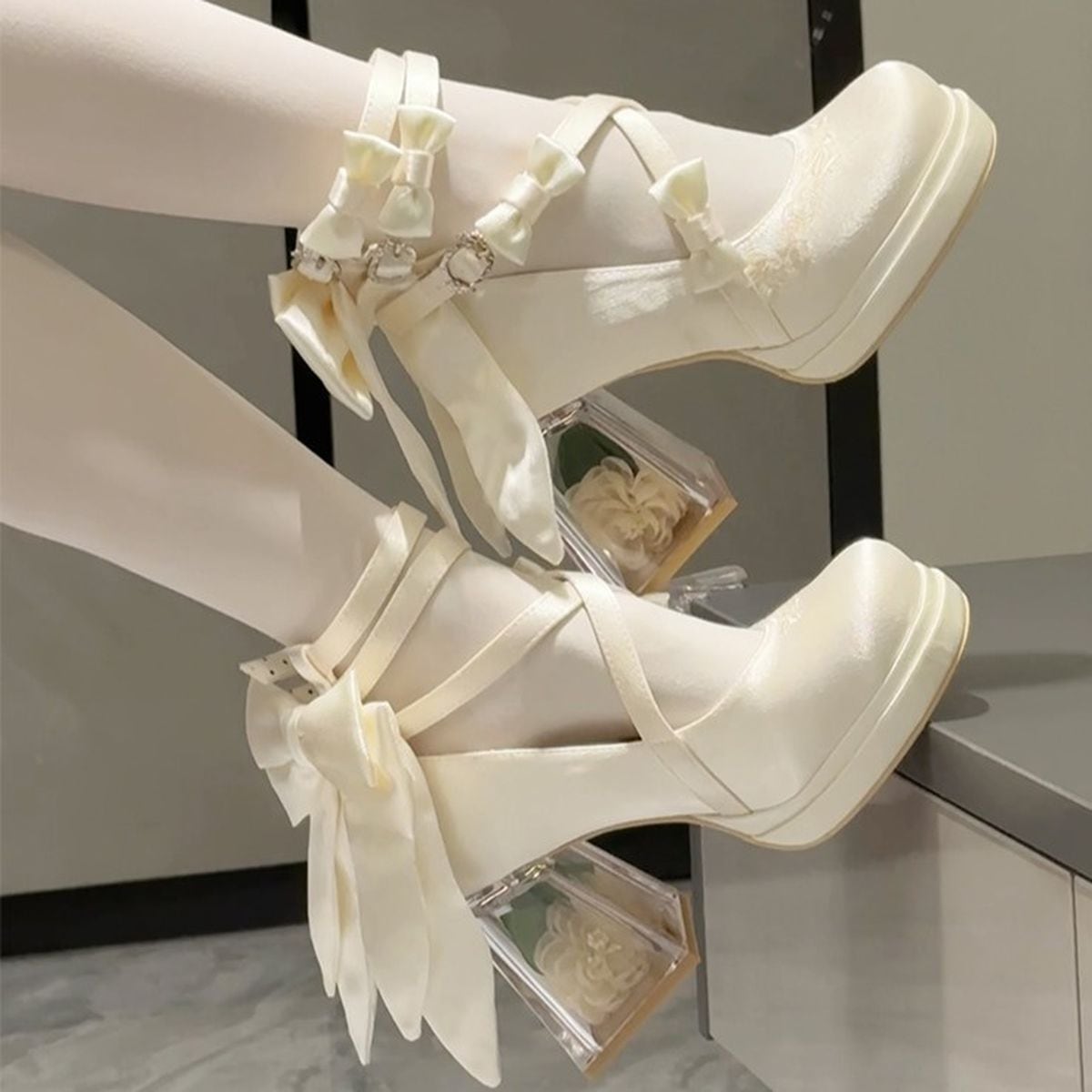 Elegant Flower Accent Pumps