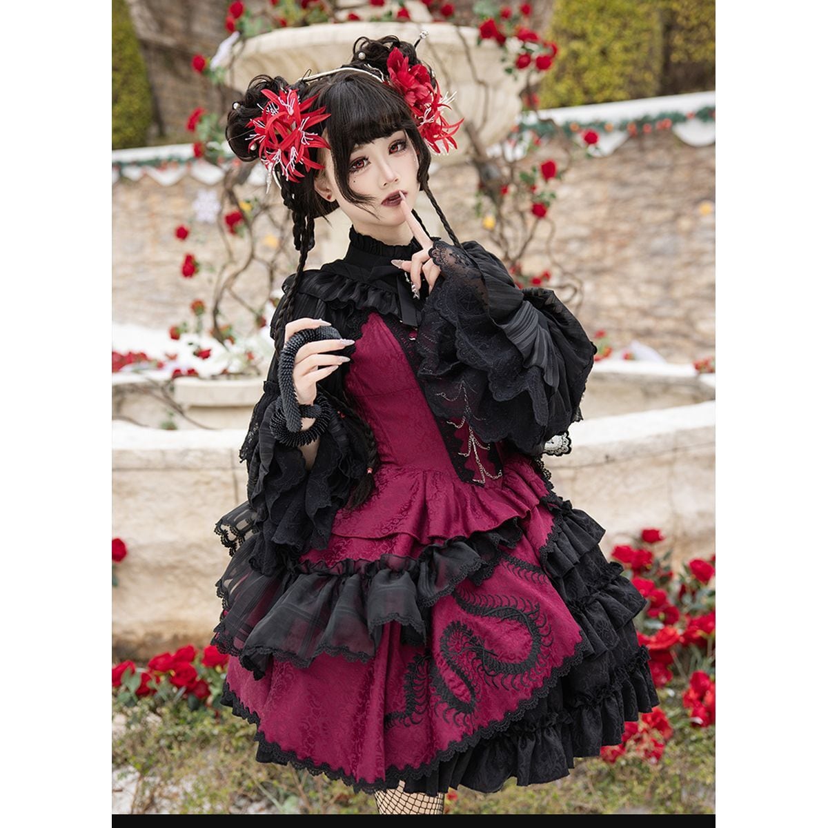 Gothic x China Asymmetrical Jumper Skirt