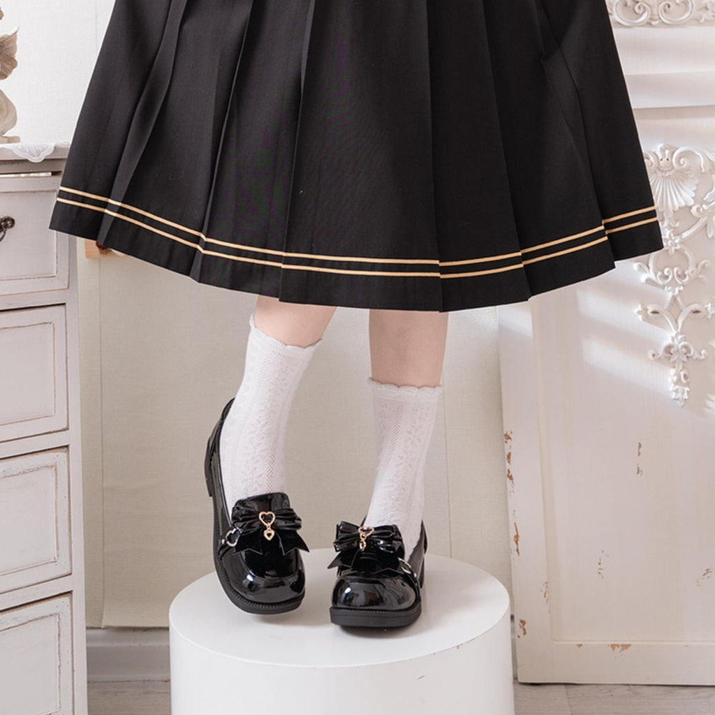 Flat Heart-Bow Dolly Shoes