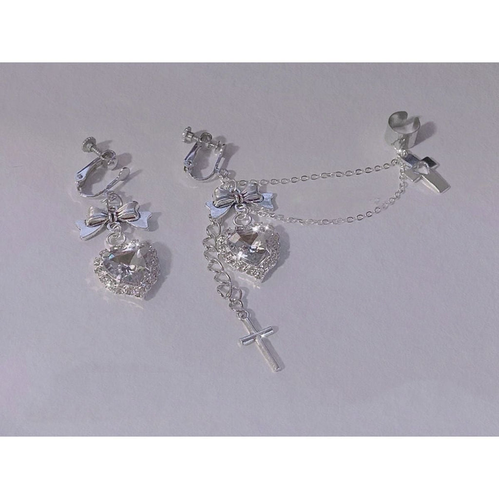 Jirai-kei Style Cross Chain Earrings