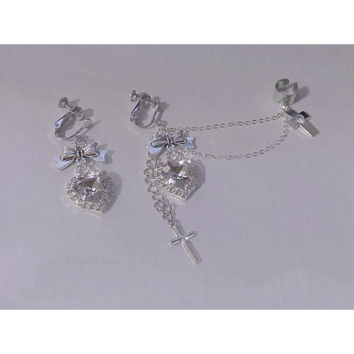 Jirai-kei Style Cross Chain Earrings