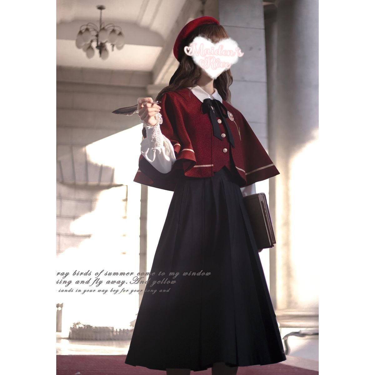 Elegant Long Skirt and Cape Ensemble