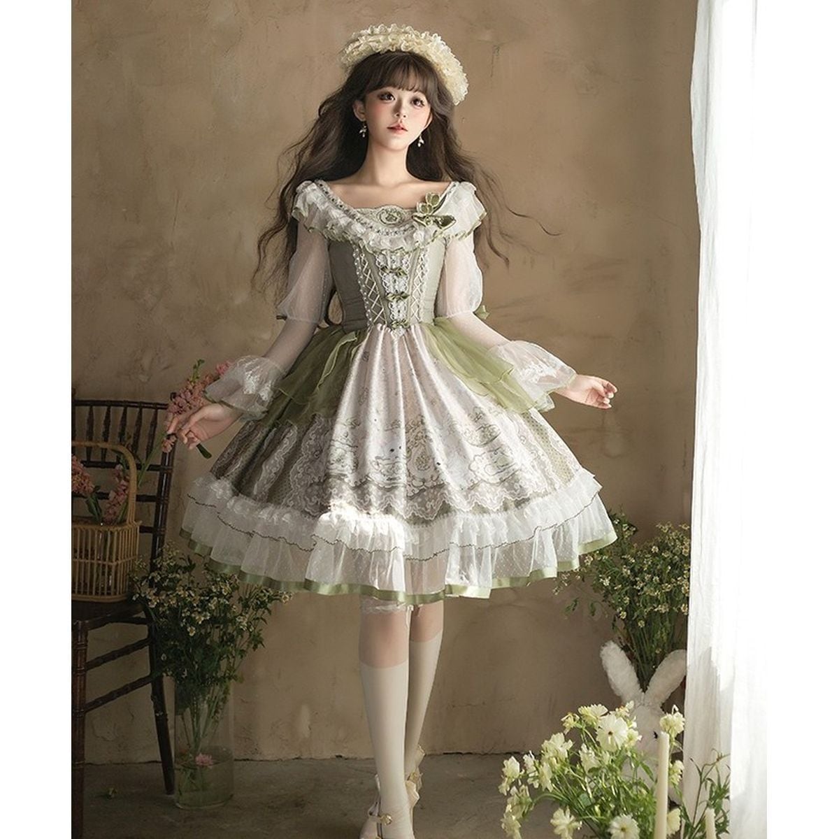 Elegant Green Frill Lolita Dress