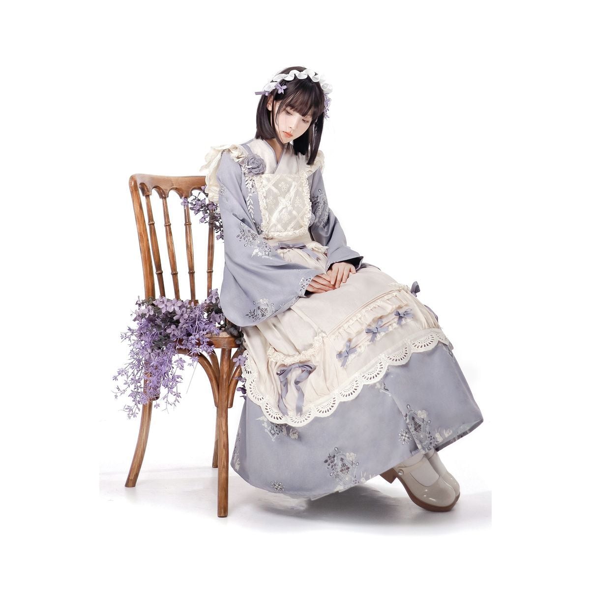 Lavender Retro-Style Apron Dress