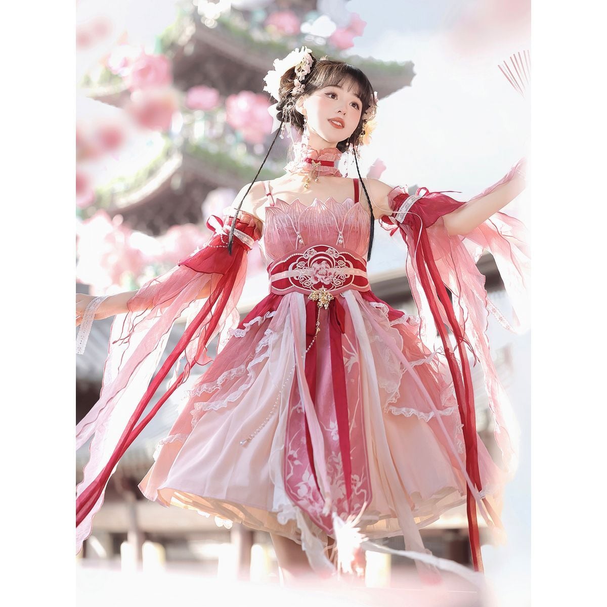 Elegant Frill Lolita Dress Ensemble