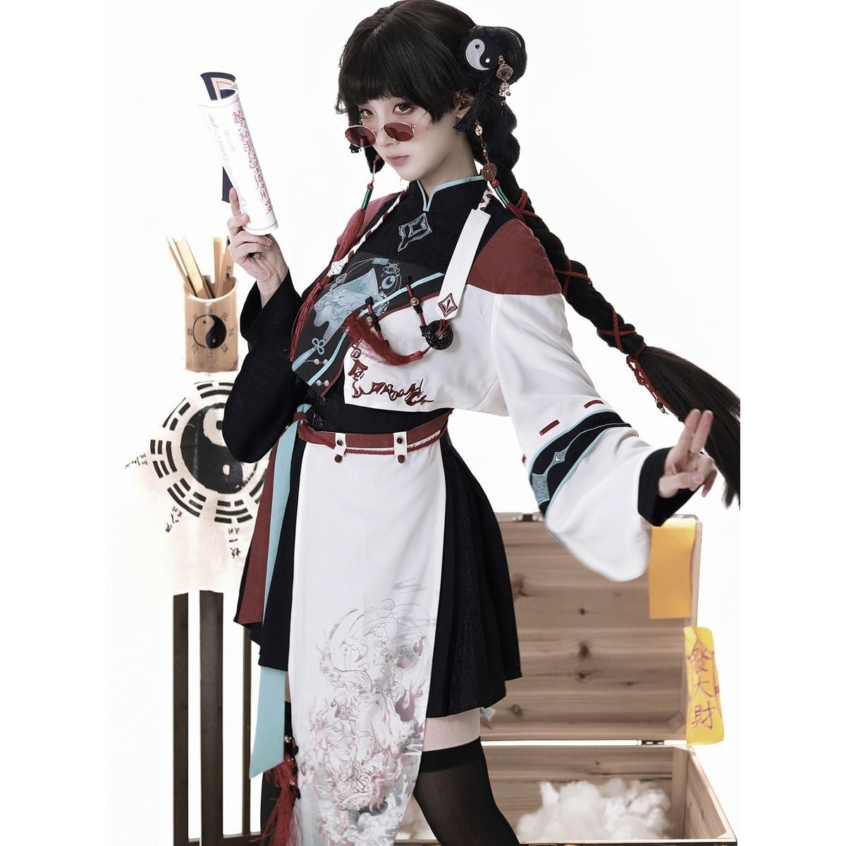 Stylish Asymmetrical Oriental Lolita Set