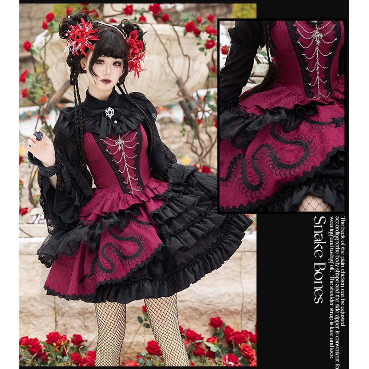 Gothic x China Asymmetrical Jumper Skirt