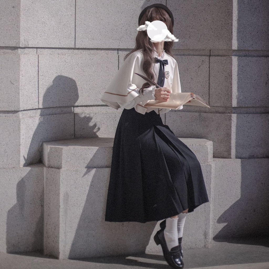 Elegant Long Skirt and Cape Ensemble