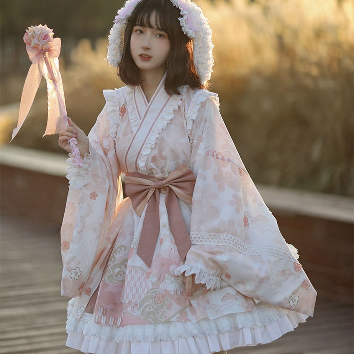 Sweet Lolita Mini Skirt Kimono Dress