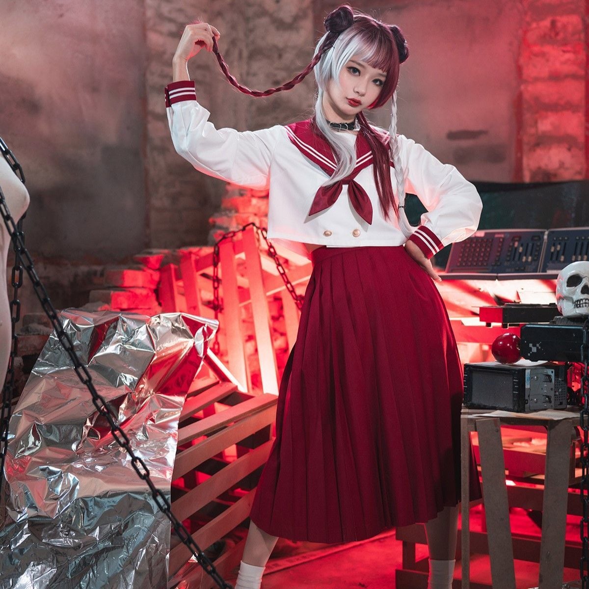 Red and White Sailor Uniform