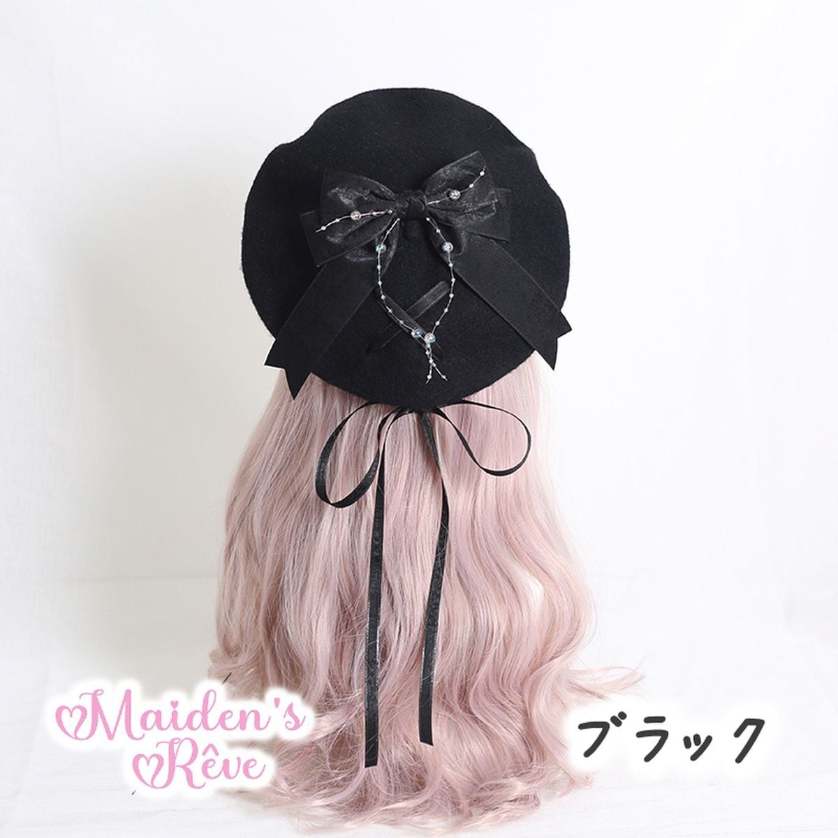 Bow-Embellished Beret Cap
