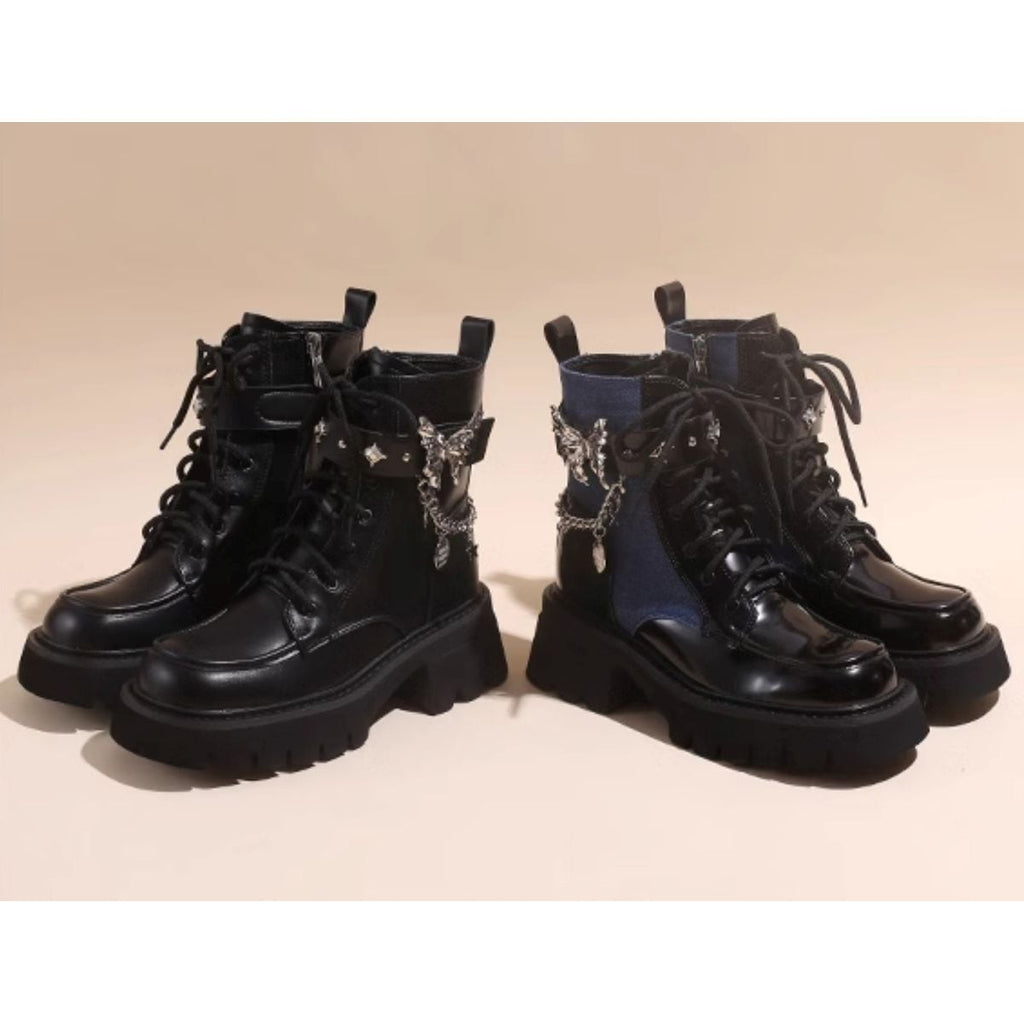 Butterfly Strap Chain Boots