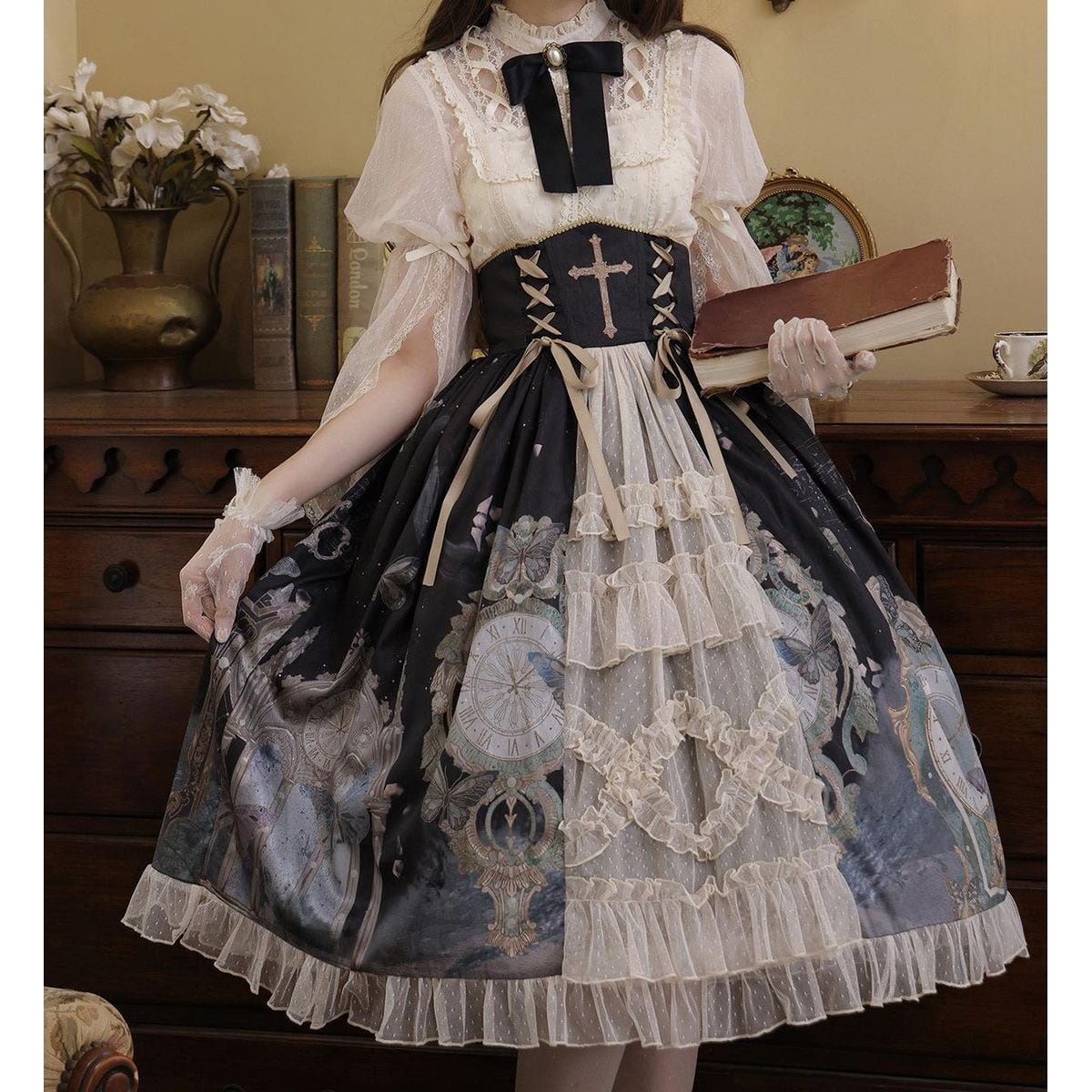 Chic Gothic Cross Lolita Dress
