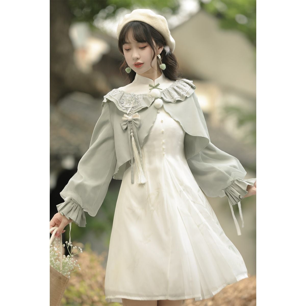 Chinese-Style Frill Dress