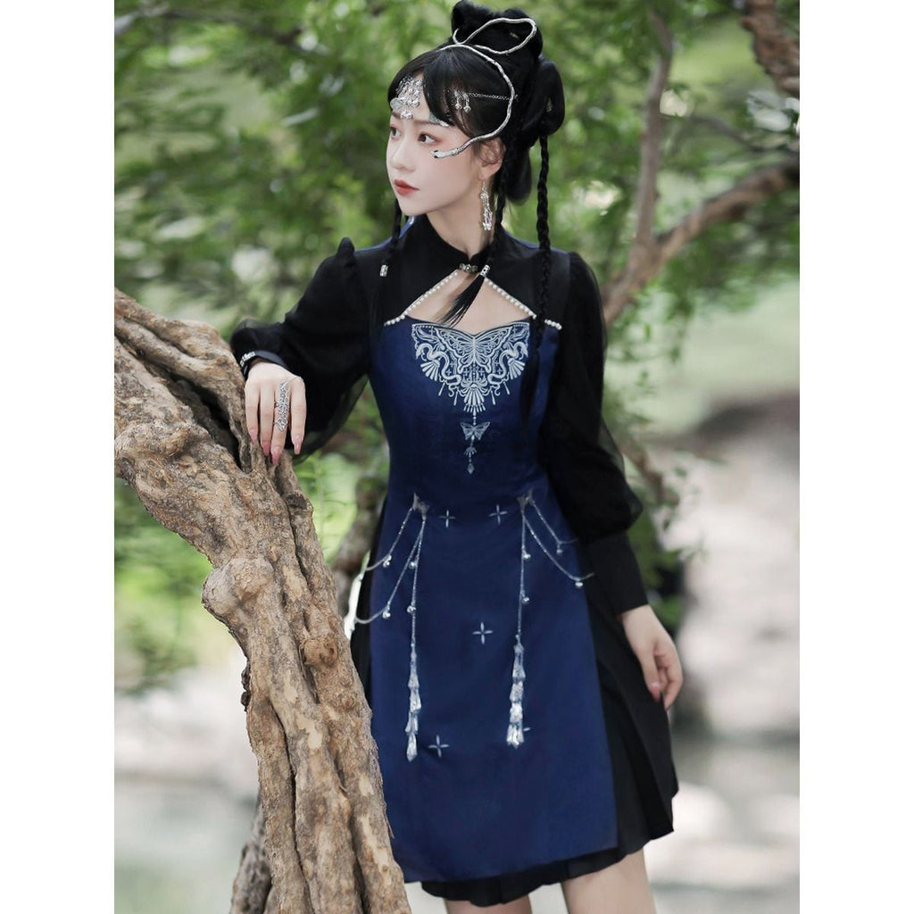 Chinese-Inspired Embroidered Jewel Dress