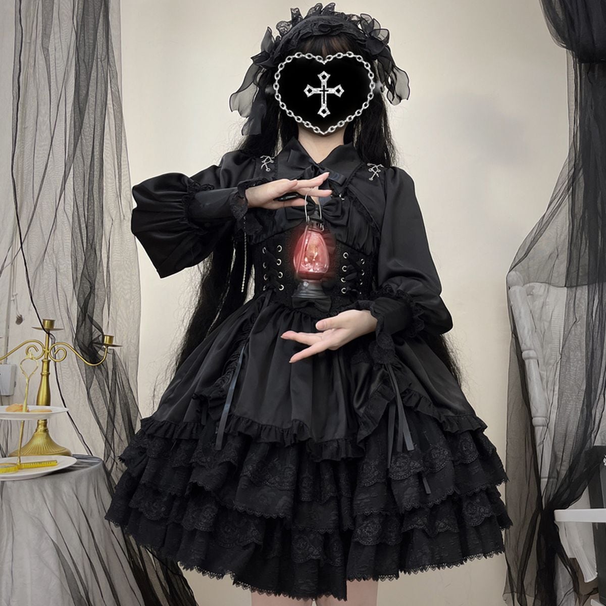 Gothic Corset Jumper Dress Set