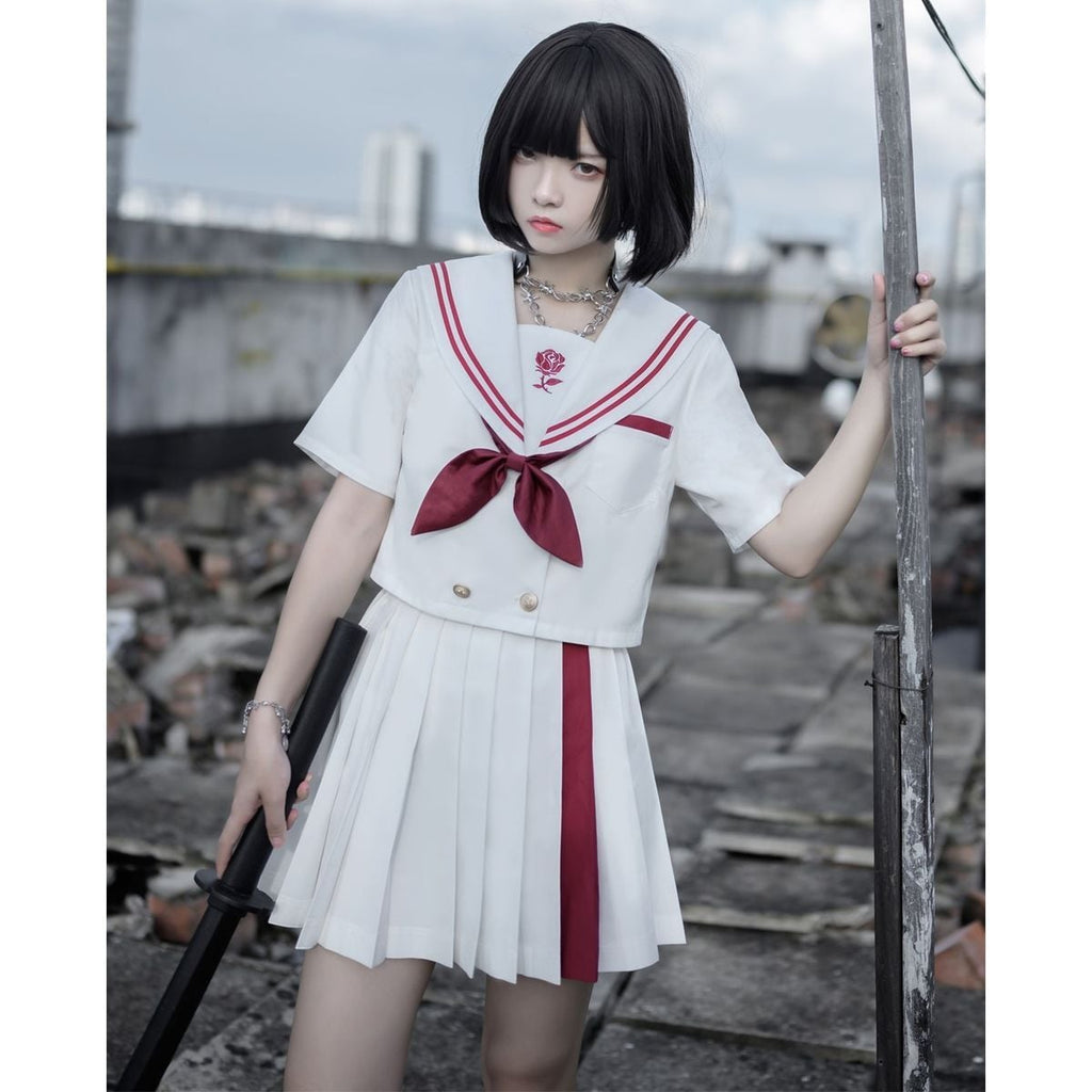 Red and White Sailor Uniform