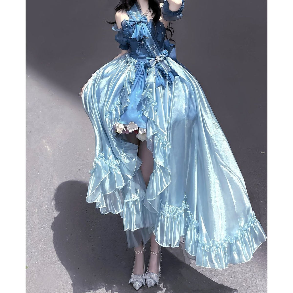 Graceful Pearl Frill Dress Outfit