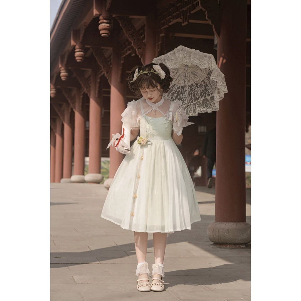 Charming Floral Lace Dress Ensemble