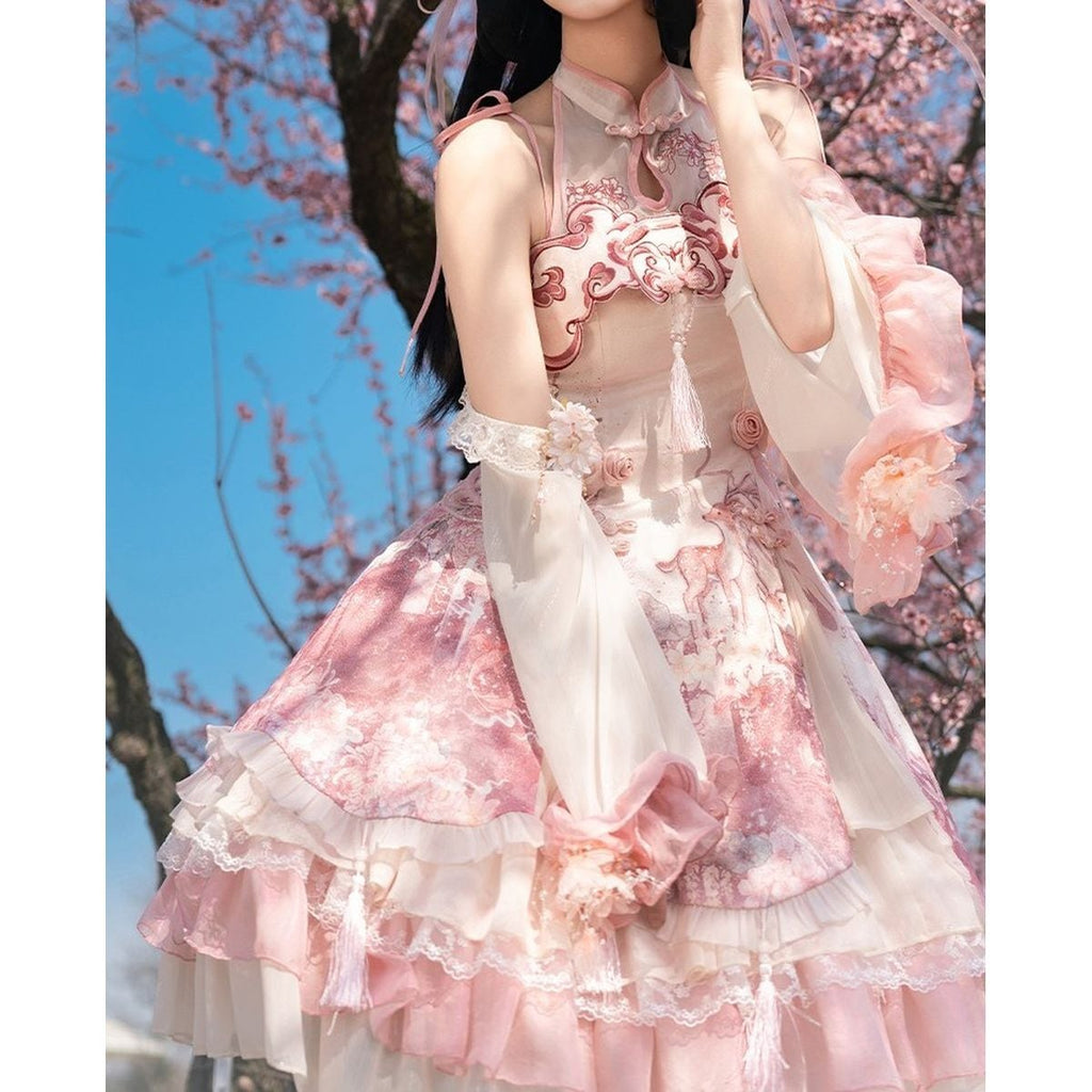 Cherry Blossom Chinese-Inspired Dress