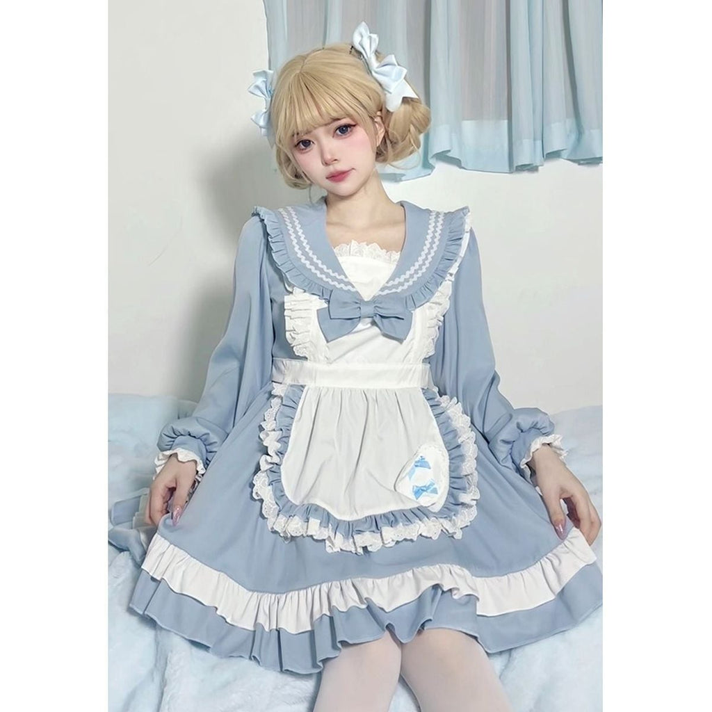 Sailor Collar Frill Maid Dress
