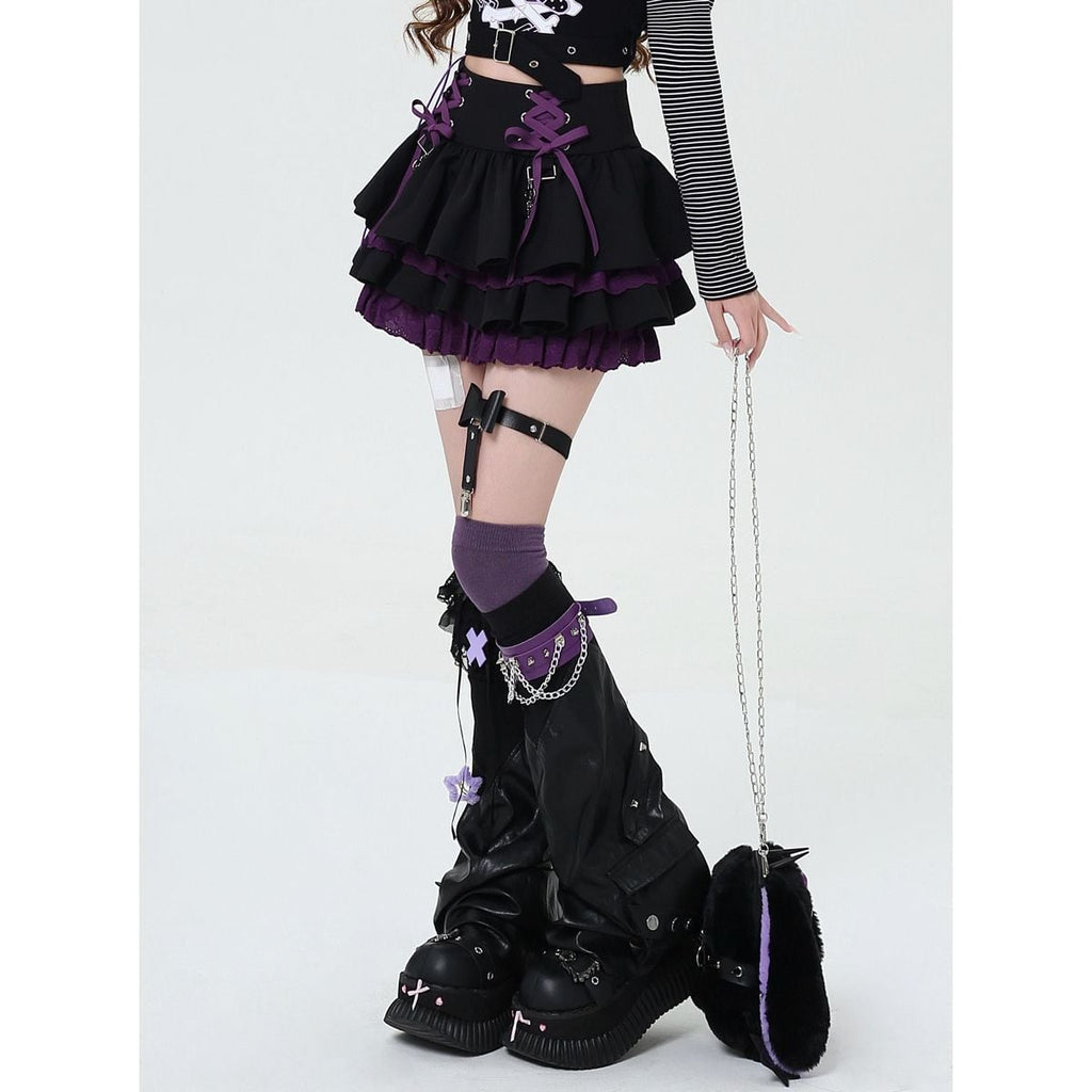 Jirai-kei Lace-Up Mini Skirt